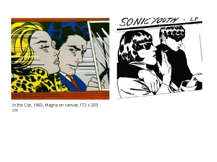 In the Car, 1963, Magna on canvas, 172 x 203 cm 