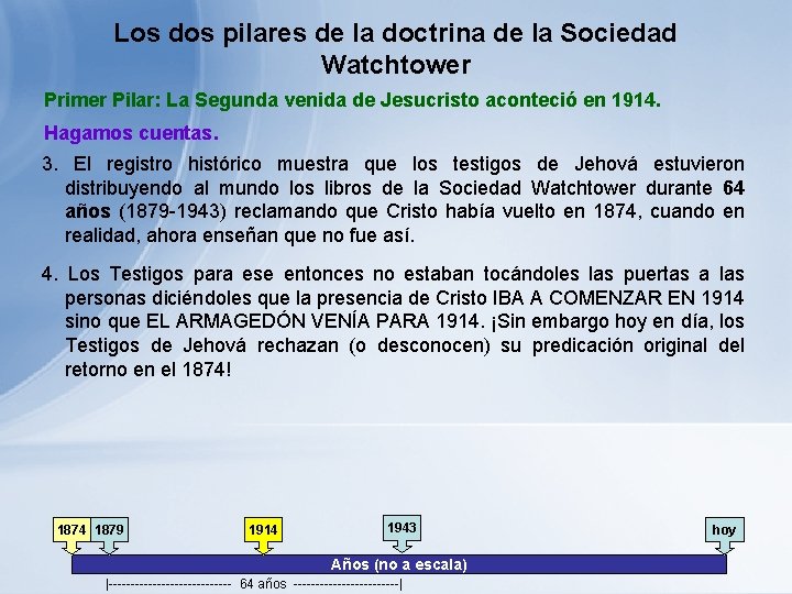 Los dos pilares de la doctrina de la Sociedad Watchtower Primer Pilar: La Segunda Los dos pilares de la doctrina de la Sociedad Watchtower Primer Pilar: La Segunda