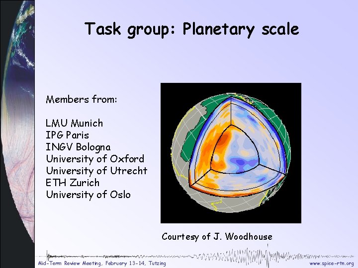 Task group: Planetary scale Members from: LMU Munich IPG Paris INGV Bologna University of