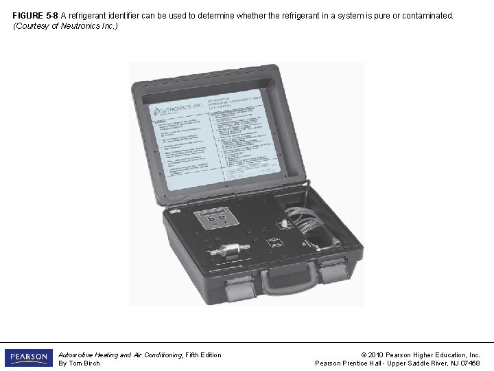FIGURE 5 -8 A refrigerant identifier can be used to determine whether the refrigerant