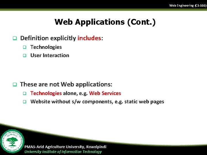Web Engineering CS 666 Web Engineering Lecture 01