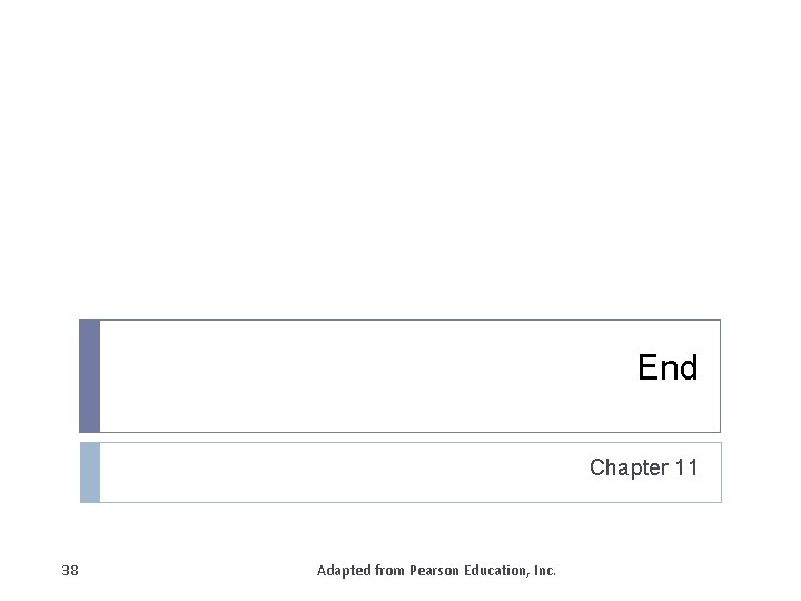 End Chapter 11 38 Adapted from Pearson Education, Inc. 