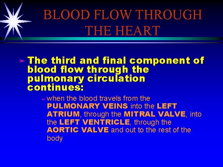 BLOOD FLOW THROUGH THE HEART ä The third and final component of blood flow