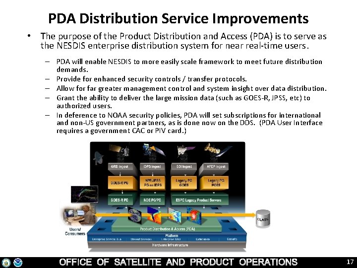 PDA Distribution Service Improvements • The purpose of the Product Distribution and Access (PDA)