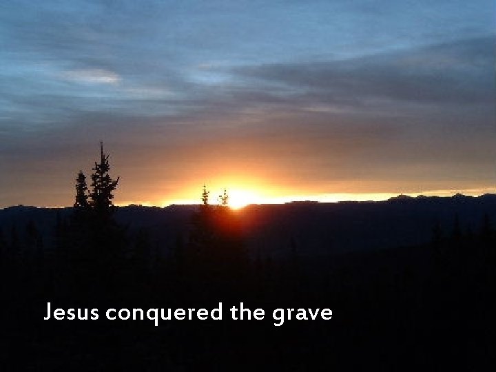 Jesus conquered the grave 