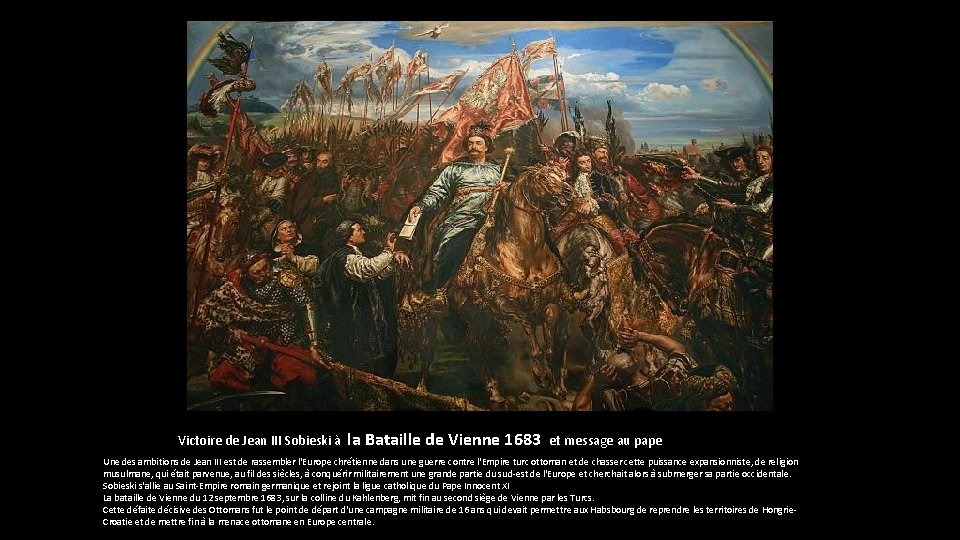 Victoire de Jean III Sobieski à la Bataille de Vienne 1683 et message au