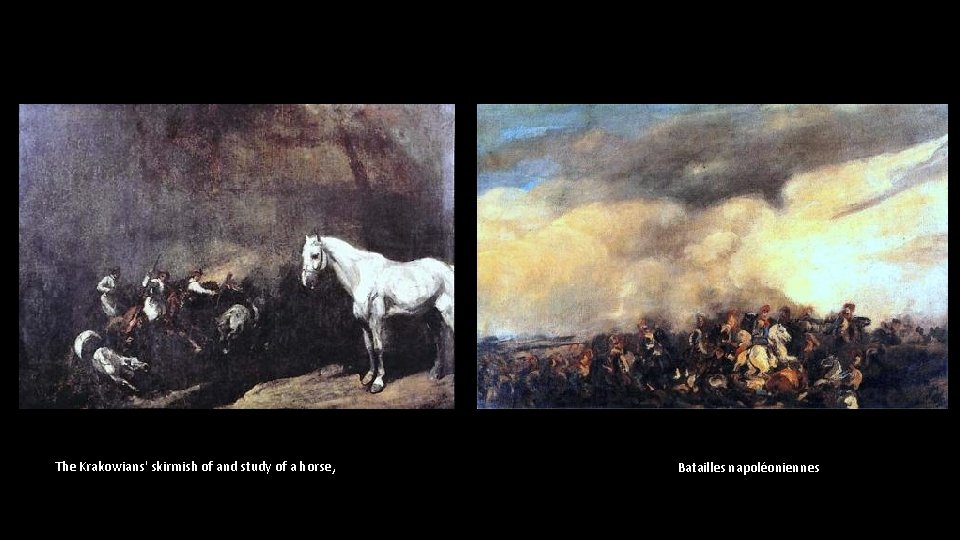 The Krakowians' skirmish of and study of a horse, Batailles napoléoniennes 