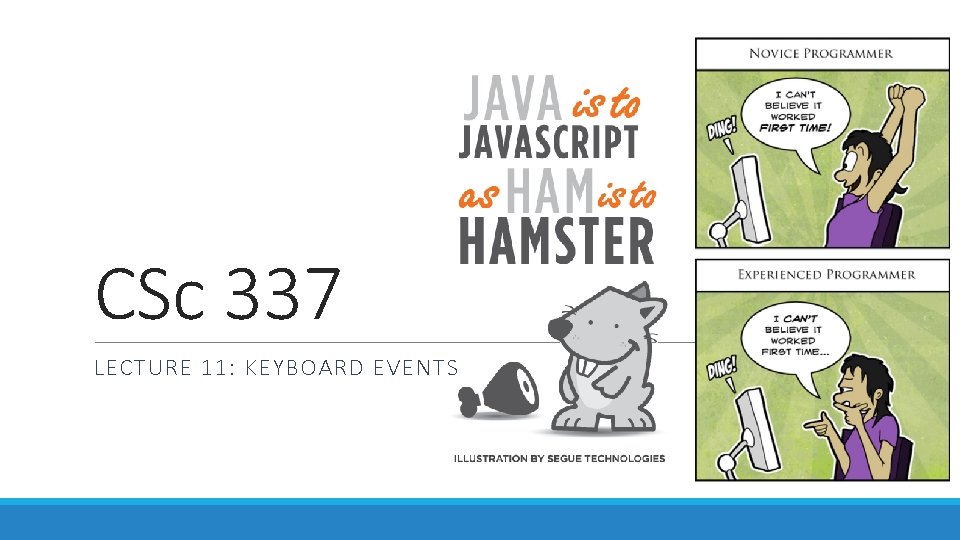 CSc 337 LECTURE 11: KEYBOARD EVENTS 