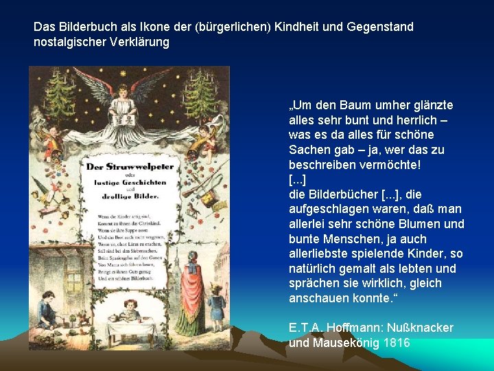 Das Bilderbuch als Ikone der (bürgerlichen) Kindheit und Gegenstand nostalgischer Verklärung „Um den Baum