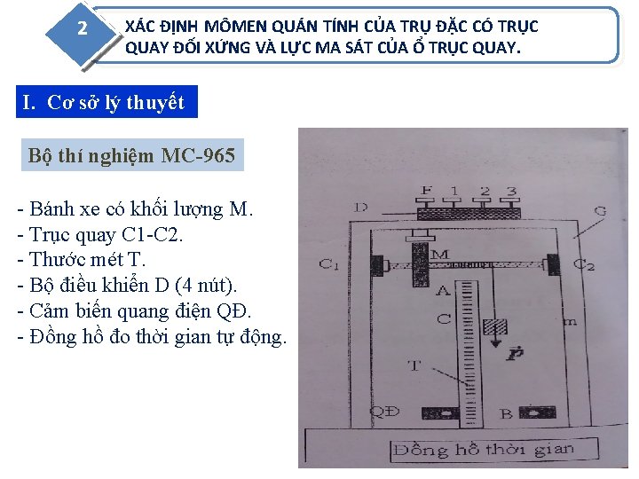 2 XÁC ĐỊNH MÔMEN QUÁN TÍNH CỦA TRỤ ĐẶC CÓ TRỤC QUAY ĐỐI XỨNG