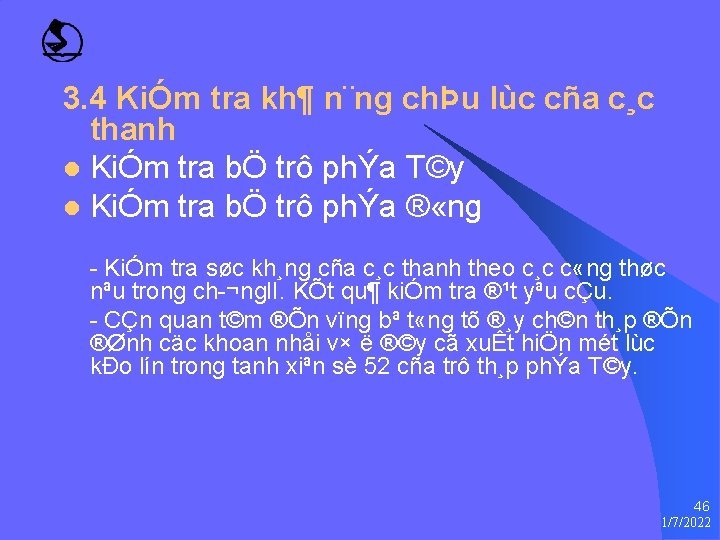 3. 4 KiÓm tra kh¶ n¨ng chÞu lùc cña c¸c thanh l KiÓm tra