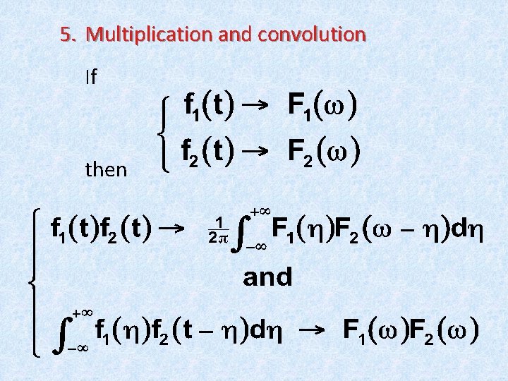 5. Multiplication and convolution If then 5. Multiplication and convolution If then