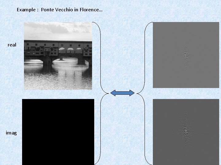 Example : Ponte Vecchio in Florence… real imag Example : Ponte Vecchio in Florence… real imag