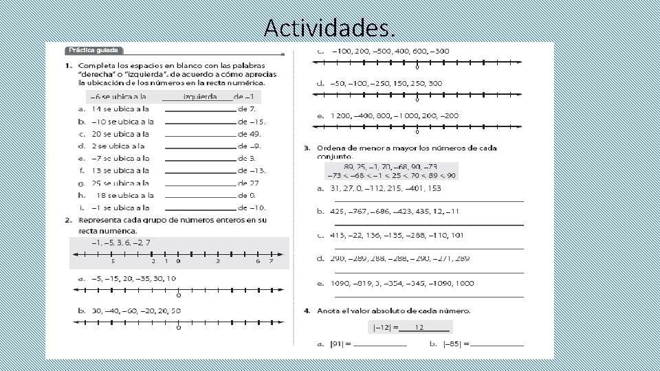 Actividades. 
