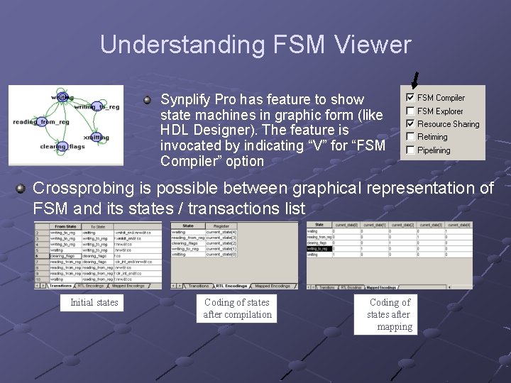 Understanding FSM Viewer Synplify Pro has feature to show state machines in graphic form