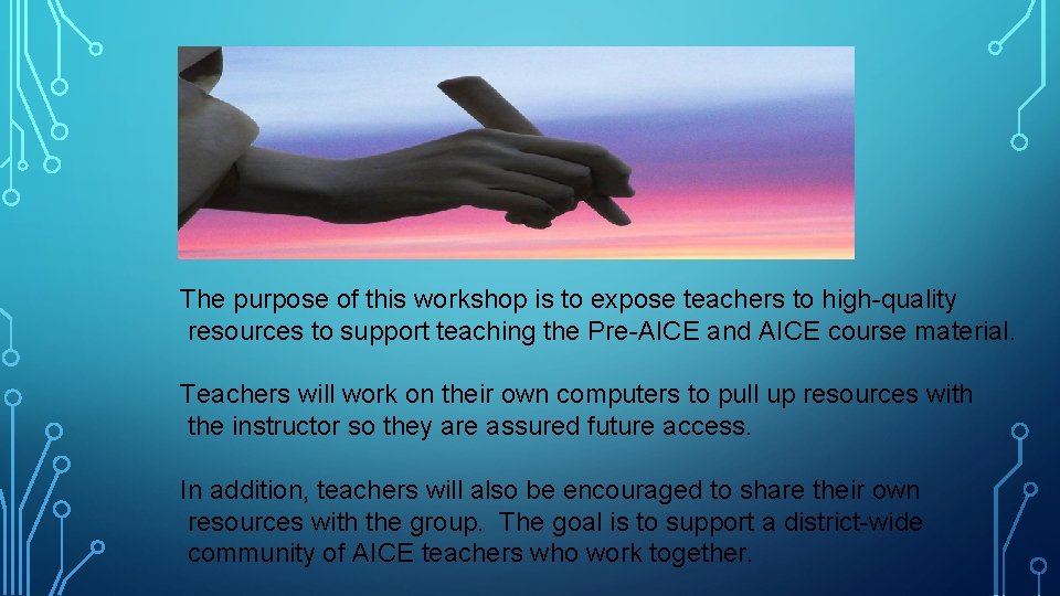 The purpose of this workshop is to expose teachers to high-quality resources to support
