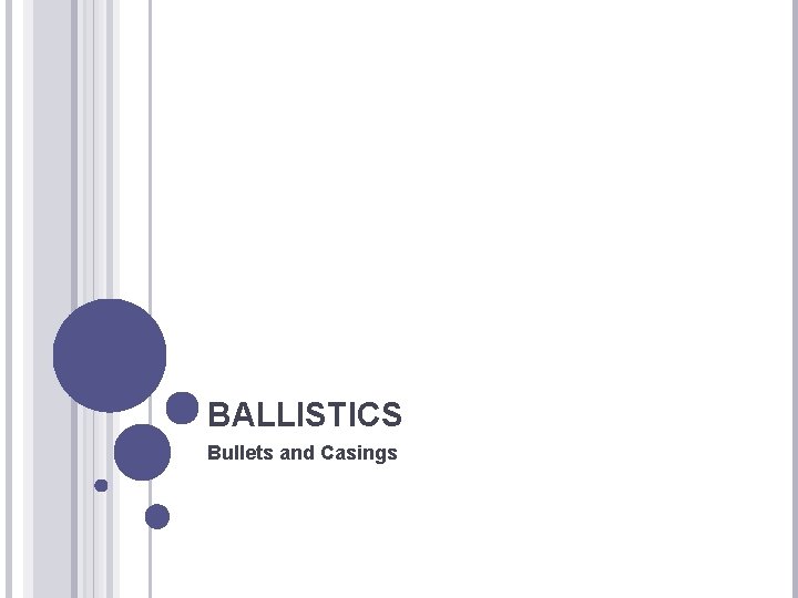 BALLISTICS Bullets and Casings 
