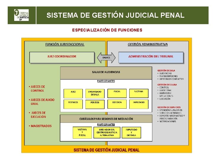 SISTEMA DE GESTIÓN JUDICIAL PENAL ESPECIALIZACIÓN DE FUNCIONES 