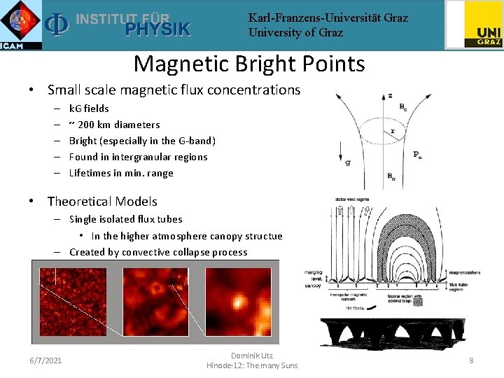 Karl-Franzens-Universität Graz University of Graz Magnetic Bright Points • Small scale magnetic flux concentrations