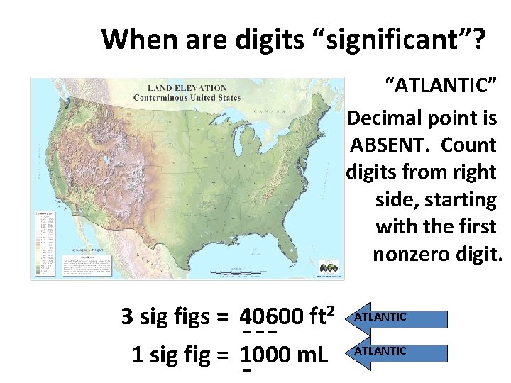 When are digits “significant”? “ATLANTIC” Decimal point is ABSENT. Count digits from right side,