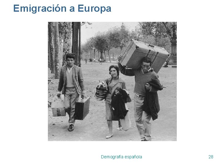 Emigración a Europa Demografía española 28 