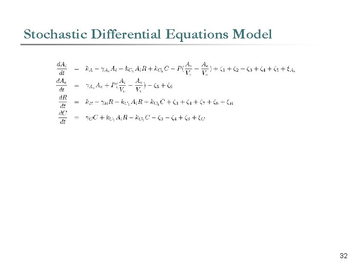 Stochastic Differential Equations Model 32 