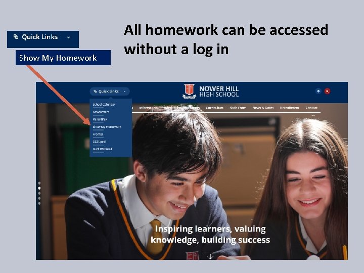 Show My Homework All homework can be accessed without a log in 