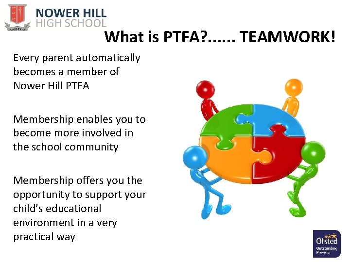 What is PTFA? . . . TEAMWORK! Every parent automatically becomes a member of