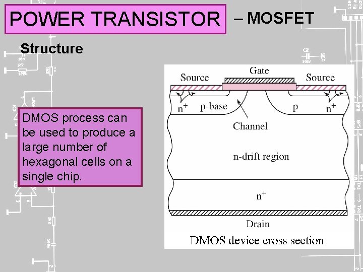 POWER TRANSISTOR Structure DMOS process can be used to produce a large number of