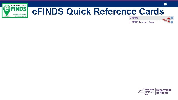 19 e. FINDS Quick Reference Cards 