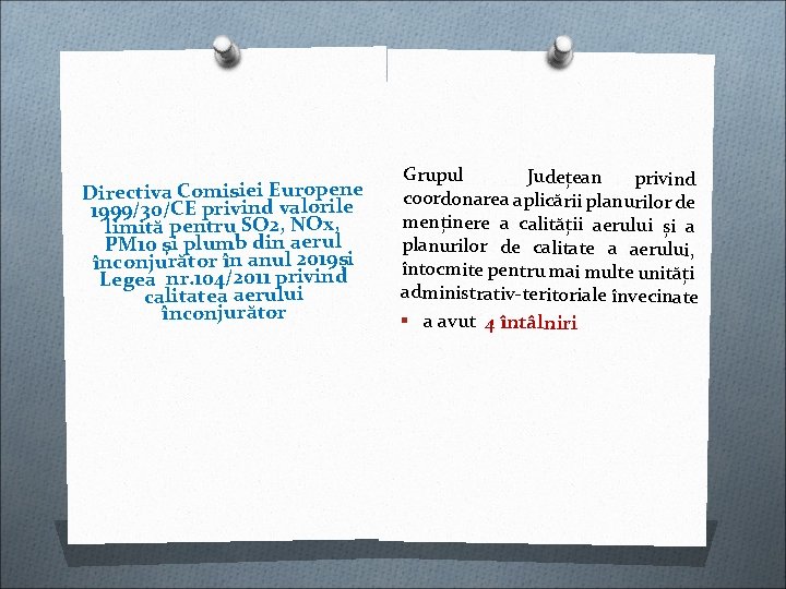 Directiva Comisiei Europene 1999/30/CE privind valorile limită pentru SO 2, NOx, PM 10 şi Directiva Comisiei Europene 1999/30/CE privind valorile limită pentru SO 2, NOx, PM 10 şi