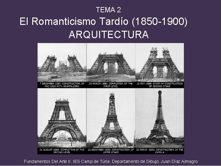 TEMA 2 El Romanticismo Tardío (1850 -1900) ARQUITECTURA Fundamentos Del Arte II. IES Camp