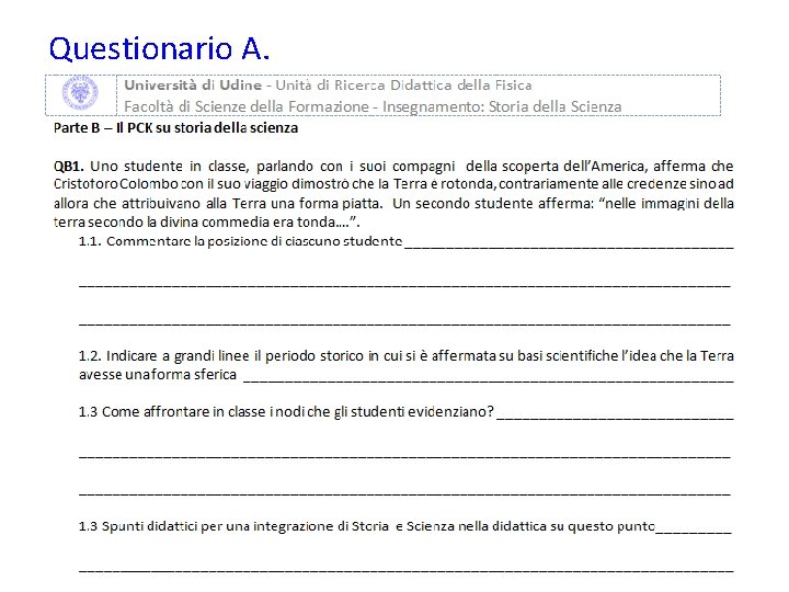 Questionario A. 