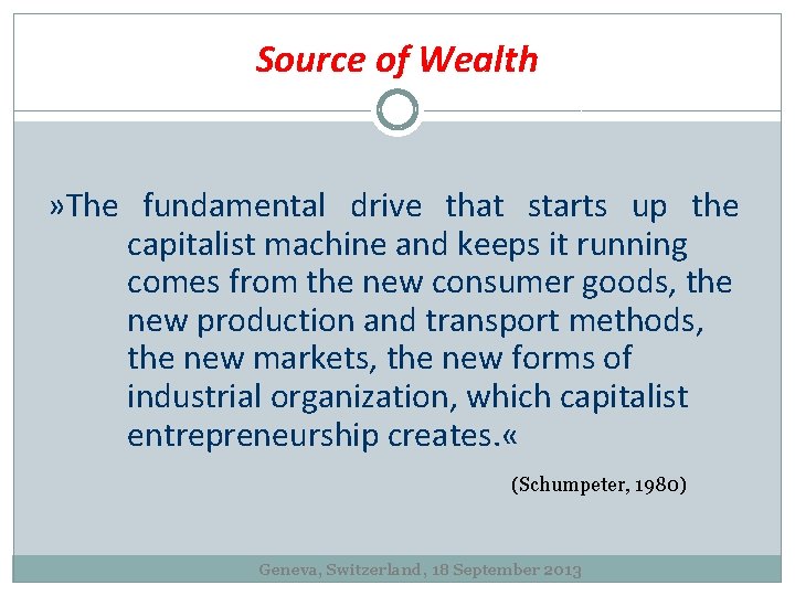 Source of Wealth » The fundamental drive that starts up the capitalist machine and