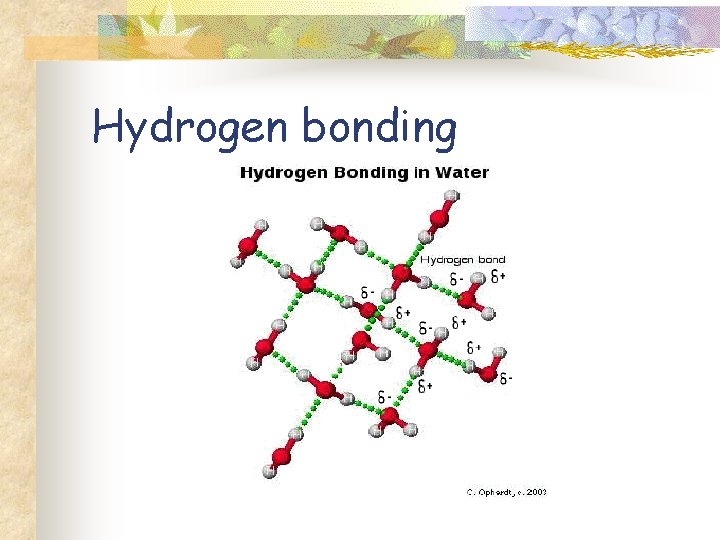 Hydrogen bonding 