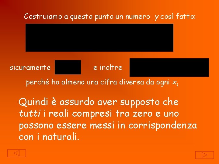 Costruiamo a questo punto un numero y così fatto: sicuramente e inoltre perché ha