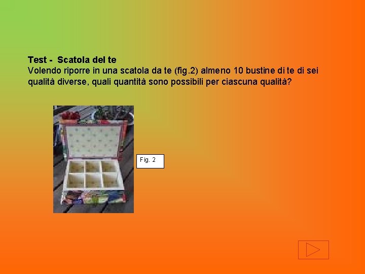 Test - Scatola del te Volendo riporre in una scatola da te (fig. 2)