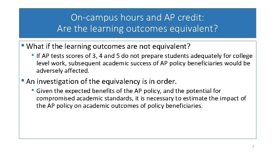 Impacts of the Advanced Placement AP Policy at