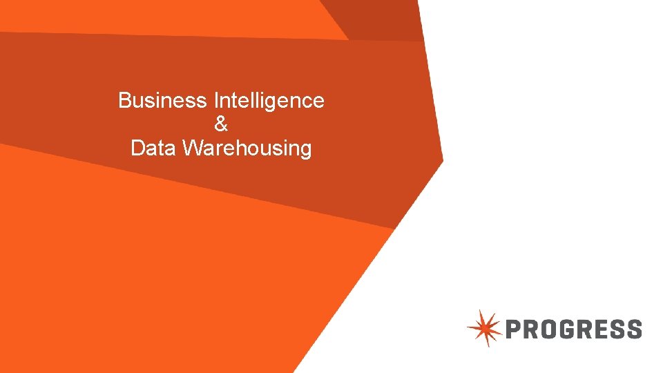 Business Intelligence & Data Warehousing 42 © 2014 Progress Software Corporation. All rights reserved.