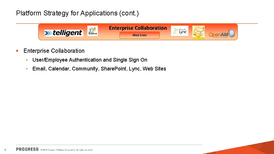 Platform Strategy for Applications (cont. ) Enterprise Collaboration Web Sites § Enterprise Collaboration •