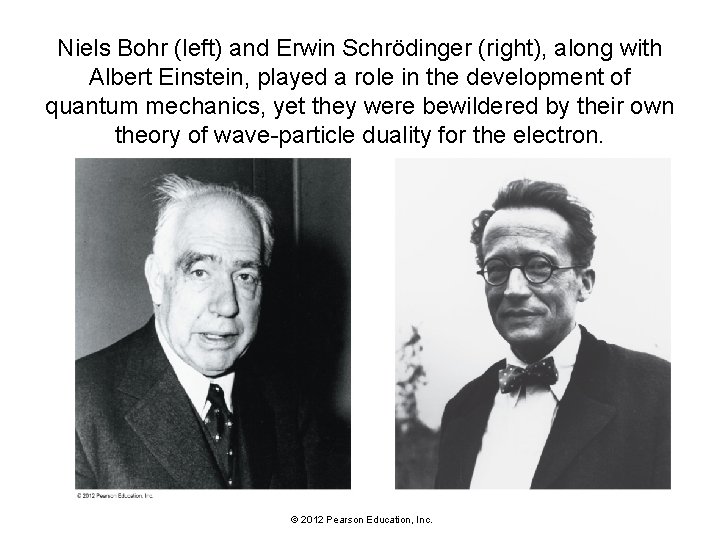 Niels Bohr (left) and Erwin Schrödinger (right), along with Albert Einstein, played a role