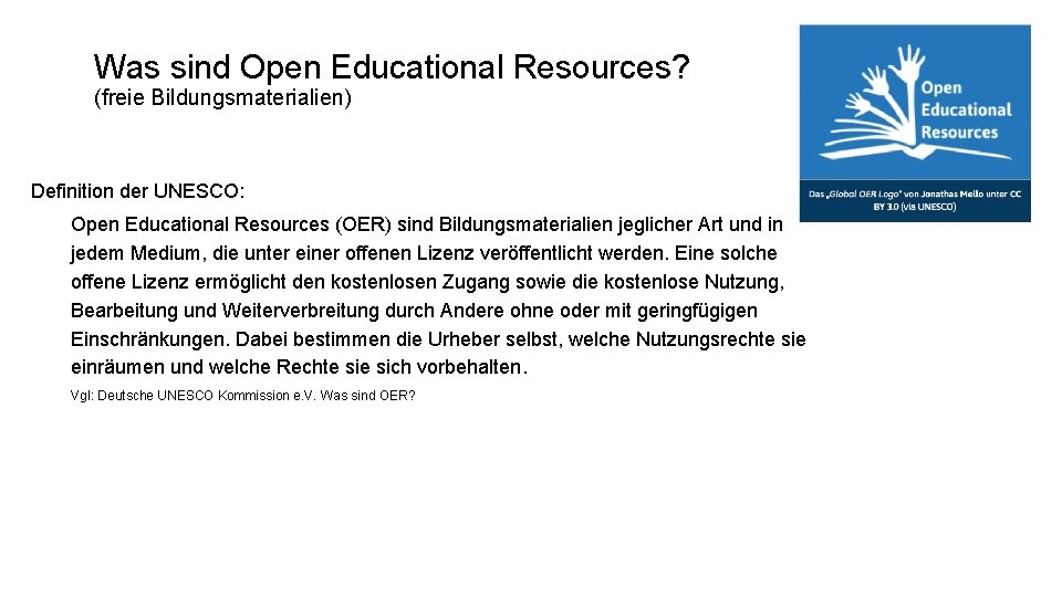Open Educational Resources an Hochschulen Was sind Open