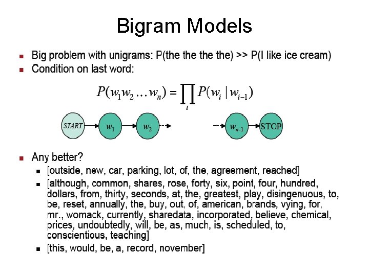 Bigram Models 