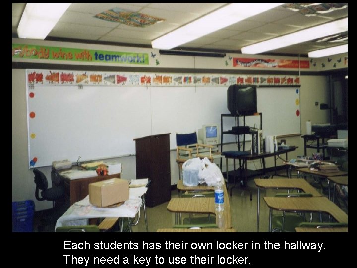 Each students has their own locker in the hallway. They need a key to