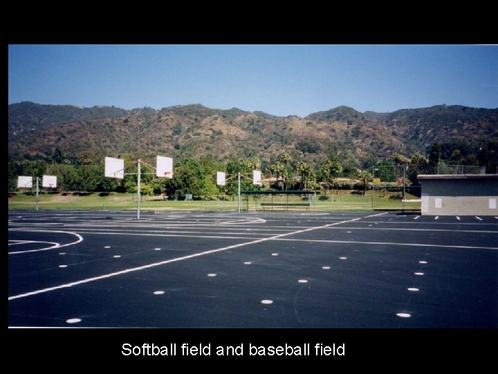 Softball field and baseball field 