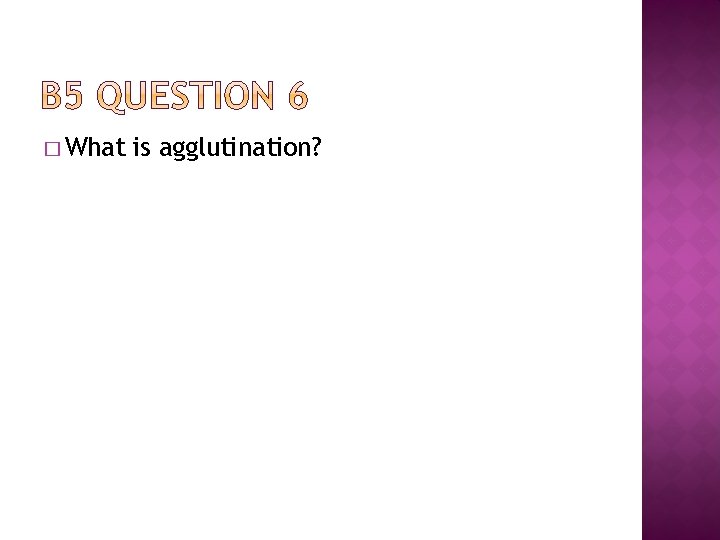 � What is agglutination? 