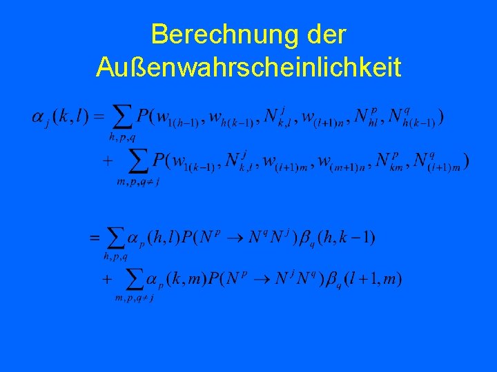 Berechnung der Außenwahrscheinlichkeit 