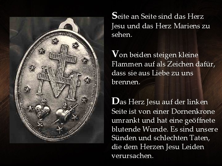 Seite an Seite sind das Herz Jesu und das Herz Mariens zu sehen. Von