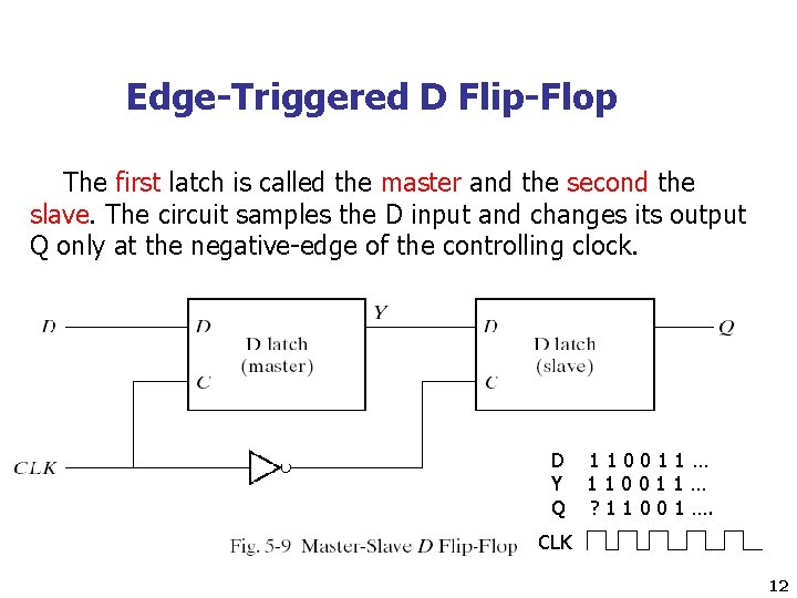 Edge-Triggered D Flip-Flop The first latch is called the master and the second the