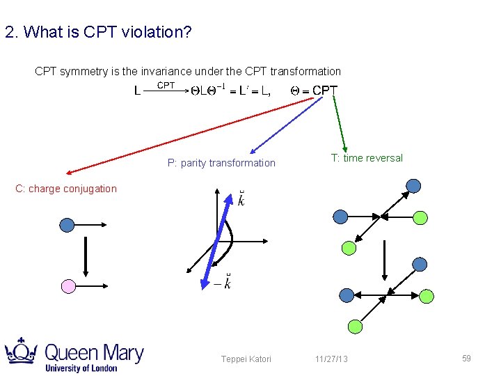 2. What is CPT violation? CPT symmetry is the invariance under the CPT transformation 2. What is CPT violation? CPT symmetry is the invariance under the CPT transformation